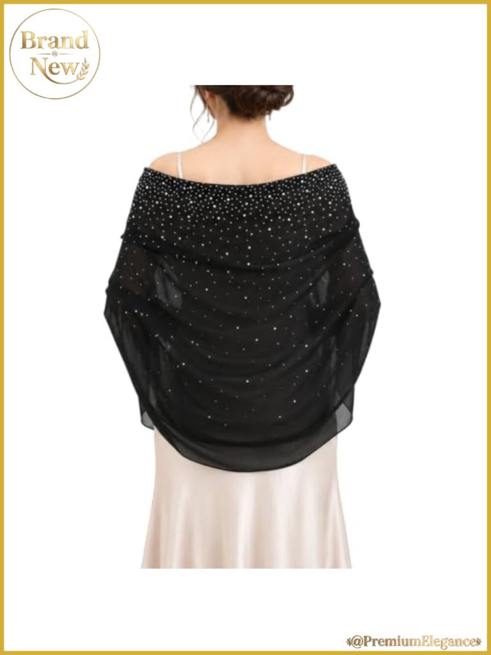 Chiffon Sequin Shawl Wrap for Evening Dresses